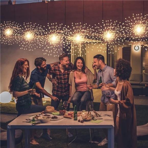 Hanging Decorative Lights,200Led Firework Lights Battery Powered,Tent Chandelier - Picture 2 of 6